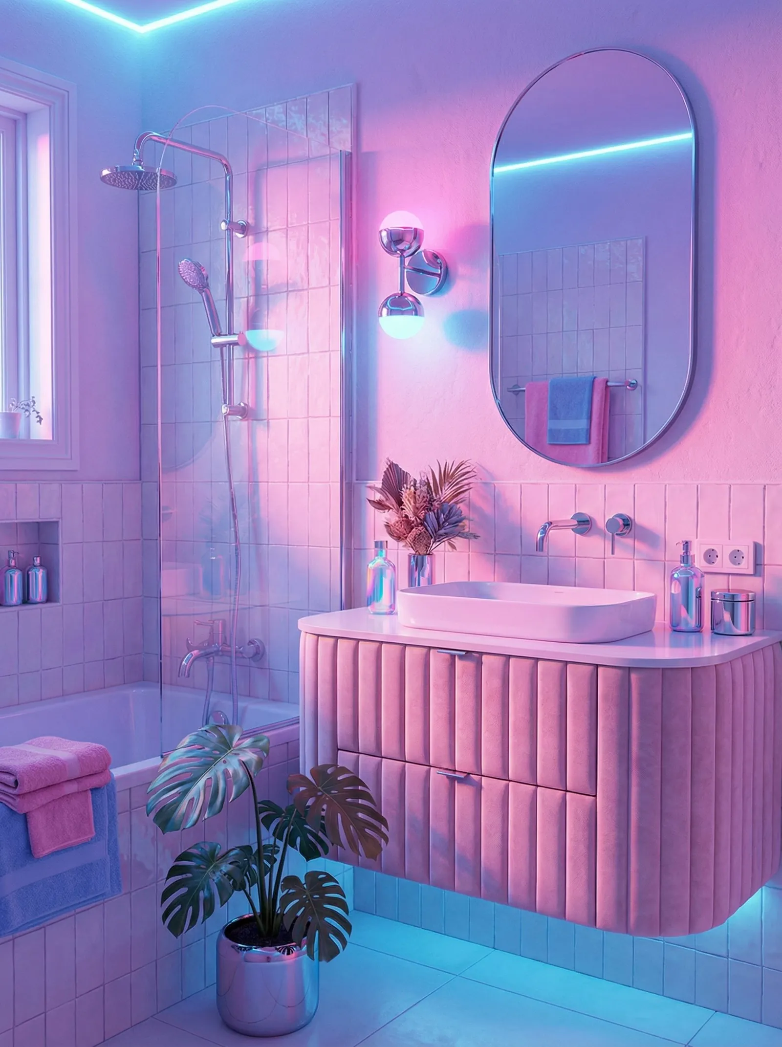 Vaporwave bathroom