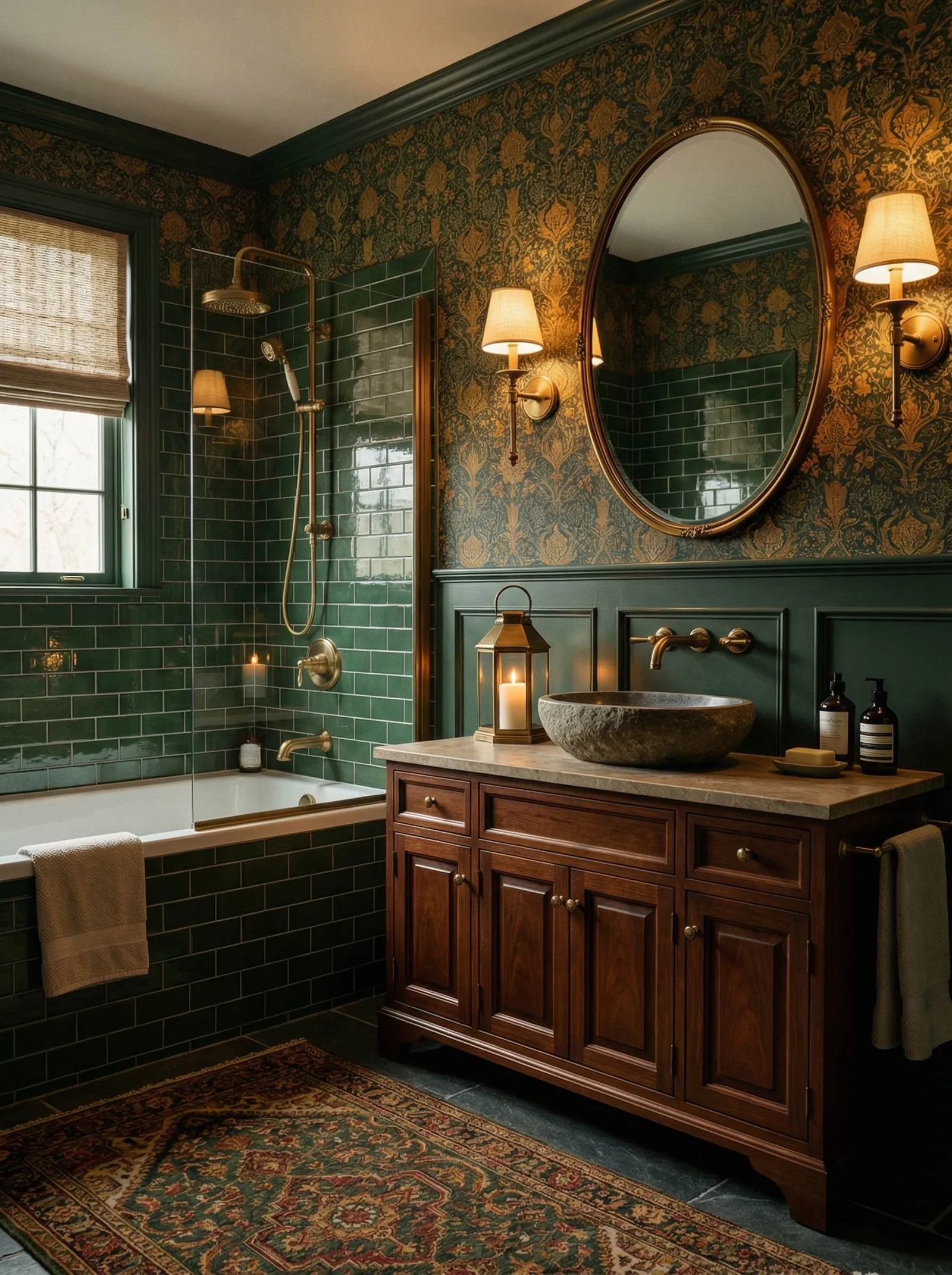 English Green bathroom