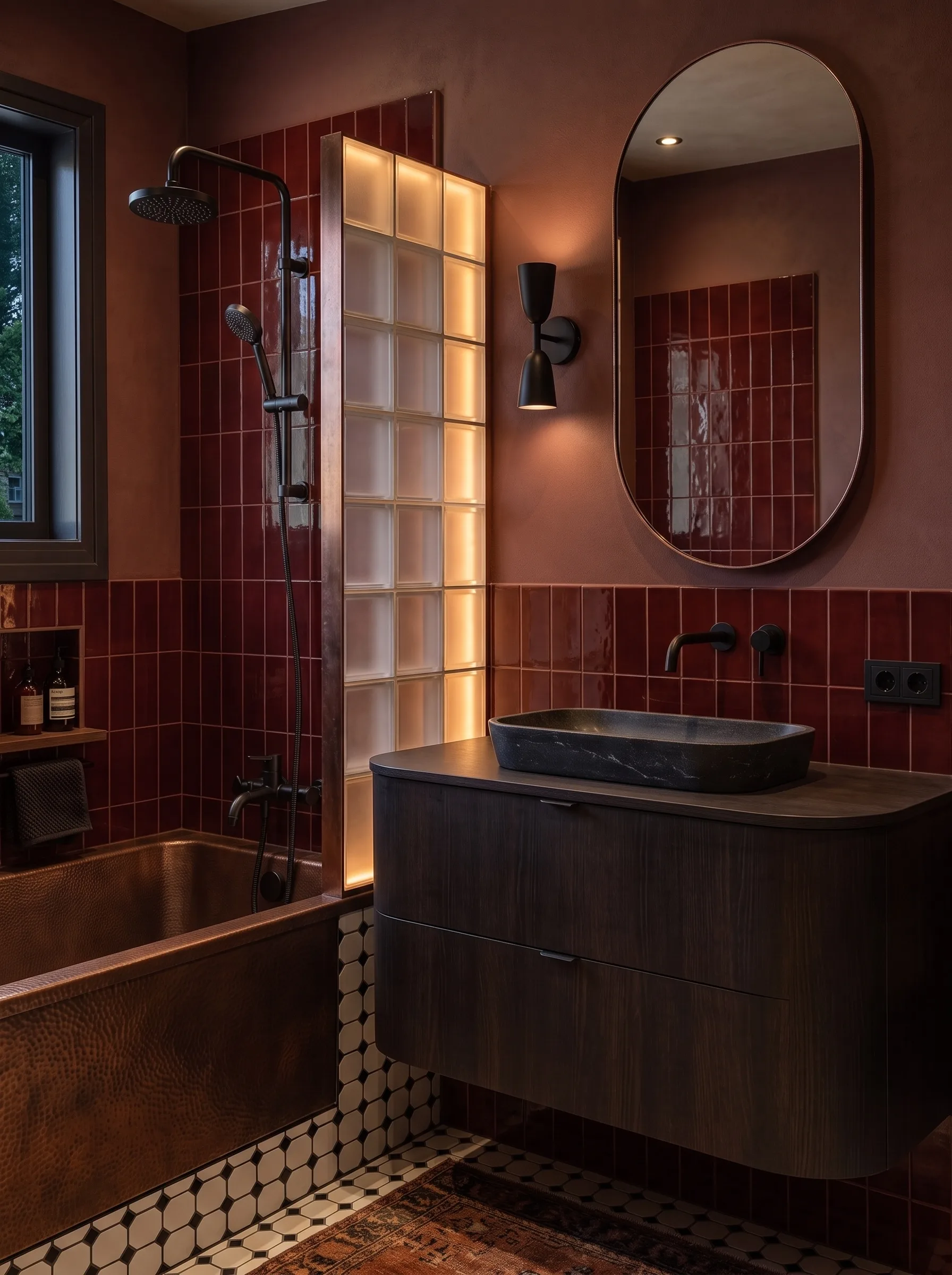 Glass Block bathroom