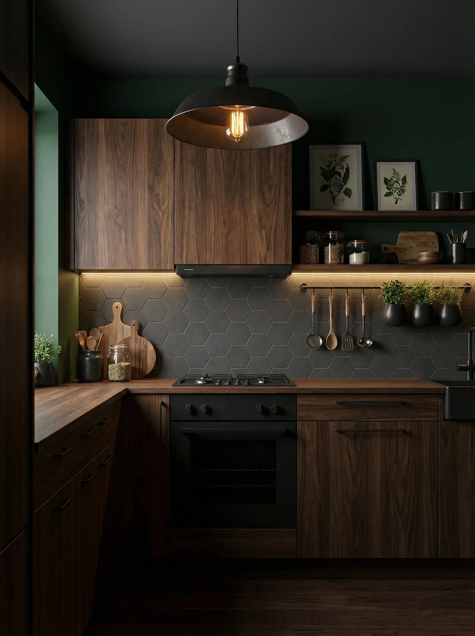 Dark Botanical kitchen